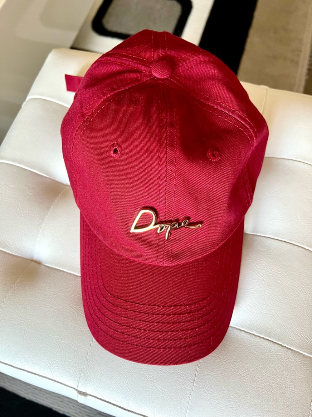 Official DOPE Brand Script Logo Strapback Hat/ Baseball Cap /Red/Disc shipping